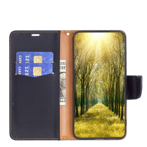 Чехол до Xiaomi Redmi Note 13 Pro 5G, Wallet Litchi Leather, чёрный