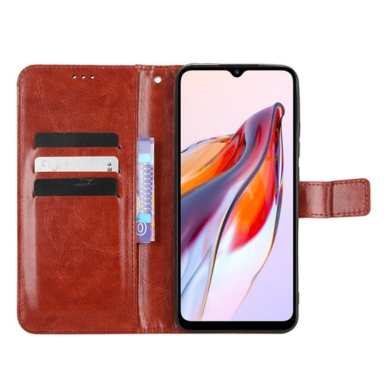 Футляр з клапаном для Xiaomi Redmi 12C, Crazy Horse Wallet, коричневий