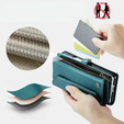 Чехол CASEME для Samsung Galaxy Z Fold6 5G, RFID Leather Wallet, с плечевым ремнем, зелёный