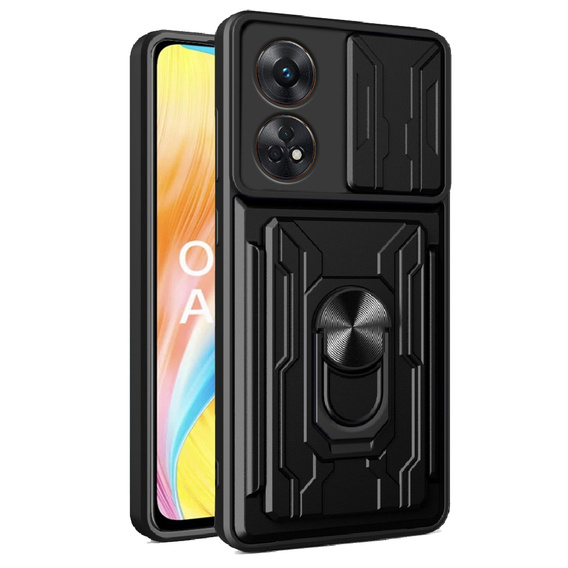 Броньований чохол для Oppo A98 5G, Camera Slide Card Slot, чорний