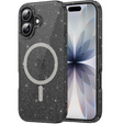 Чехол для iPhone 17, для MagSafe, глиттер, полупрозрачный черный