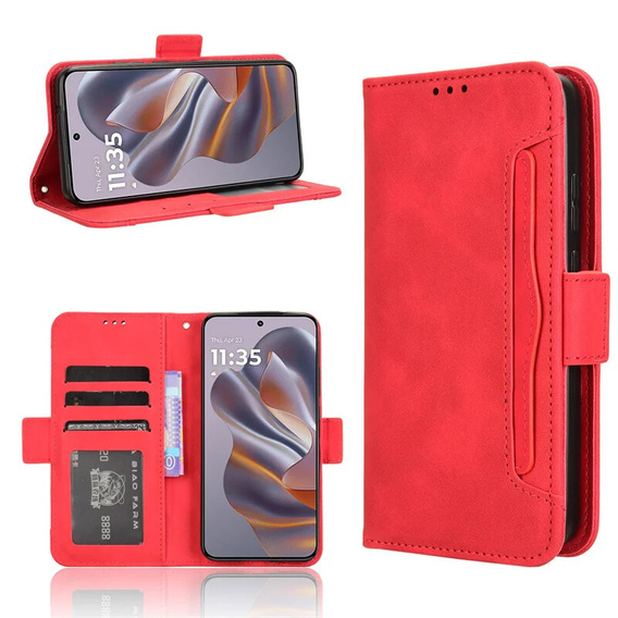 Откидной чехол для Motorola Edge 50 Neo / Motorola ThinkPhone 25, Card Slot, красный