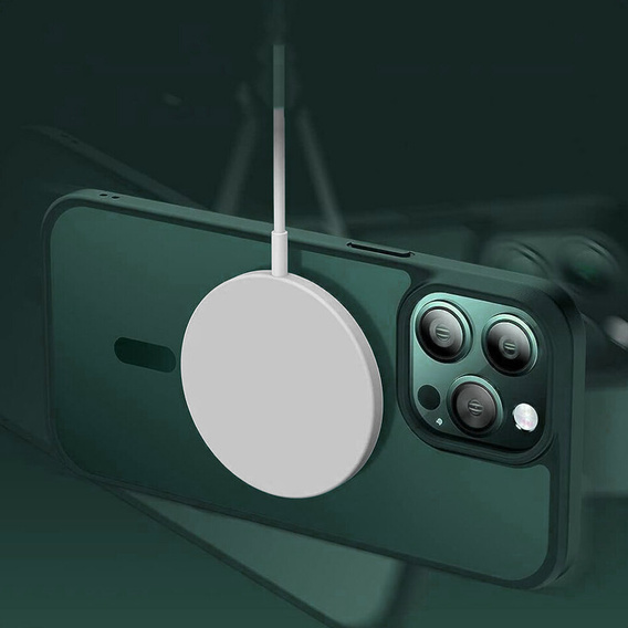 Чехол для iPhone 11 Pro, для MagSafe, ERBORD Matt Case, зелёная + стекло для экрана