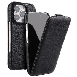 Чохол MELKCO для iPhone 16 Pro Max, шкіряний, фліп, чорний