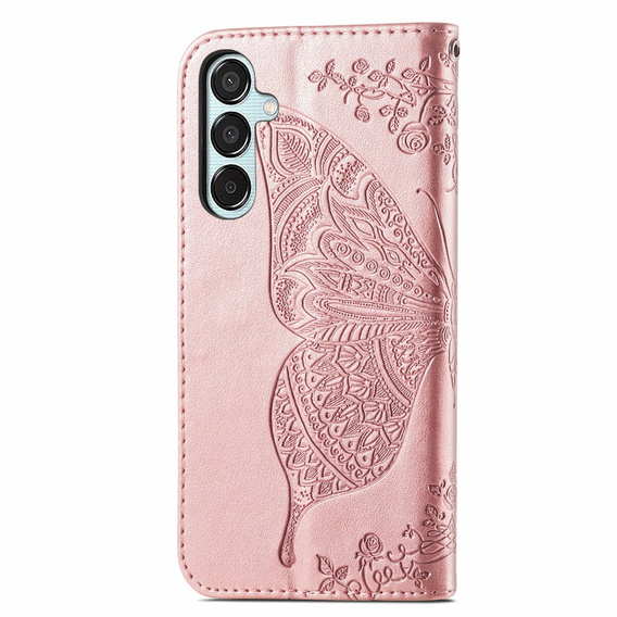 Чохол-книжка для Samsung Galaxy M35, Butterfly, рожевий rose gold