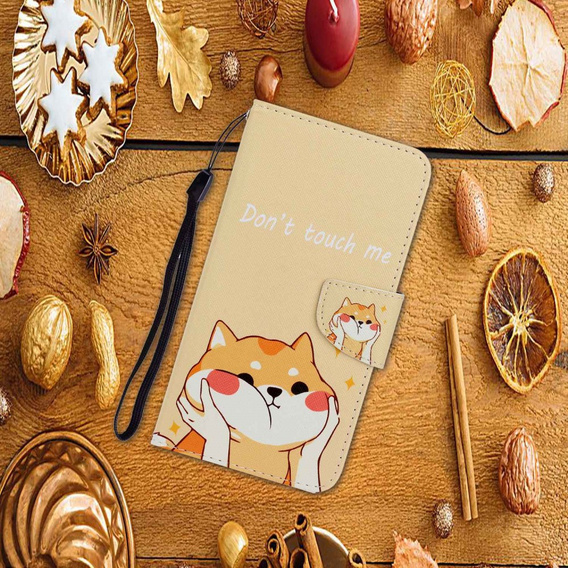 Откидной чехол для Xiaomi Redmi 13C / Poco C65, Wallet, Akita Dog, кремового цвета