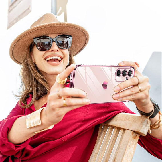 Чехол до Samsung Galaxy A54 5G, Electro heart, розовый rose gold + 2x стекло 9H