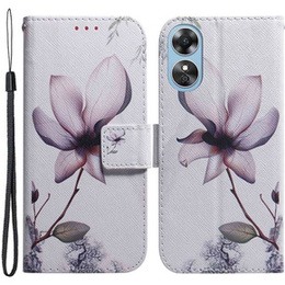 Откидной чехол для Oppo A17, Wallet, kwiat, белый