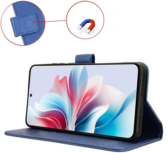 Откидной чехол для Oppo Reno 11F 5G, Wallet Smart Magnet, синий