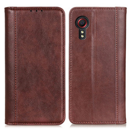 Чехол до Samsung Galaxy Xcover 7, Wallet Litchi Leather, коричневый