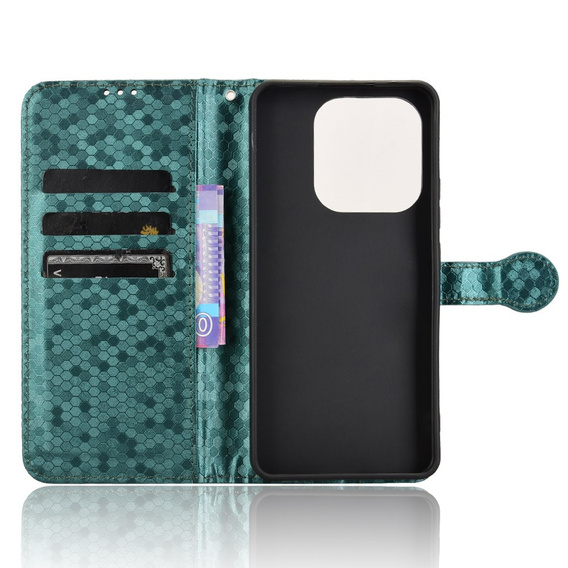 Чохол-фліп для Xiaomi Redmi Note 14 4G, Wallet Rhombus, зелений