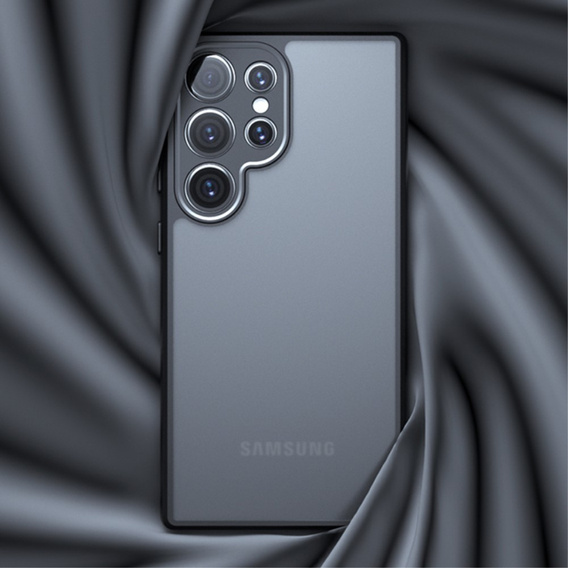 Чохол для Samsung Galaxy S24 Ultra, Fusion Hybrid, із захистом камери, прозорий / чорний
