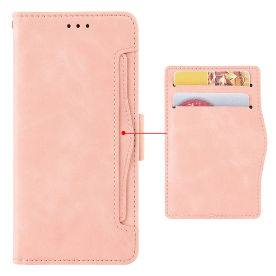 Футляр з клапаном для Xiaomi Redmi Note 13 Pro+, Card Slot, рожевий