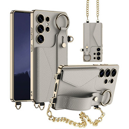 Чехол до Samsung Galaxy S25 Ultra, GKK Leather, чёрный