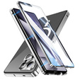 Магнітний чохол Dual Glass MagSafe для Samsung Galaxy S25 Ultra, сріблястий
