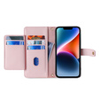 Откидной чехол для iPhone 14, Wallet Zipper Pocket, розовый