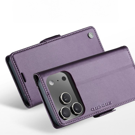 Чехол-кошелек ERBORD Glossy Litchi с клапаном для iPhone 17 Pro Max