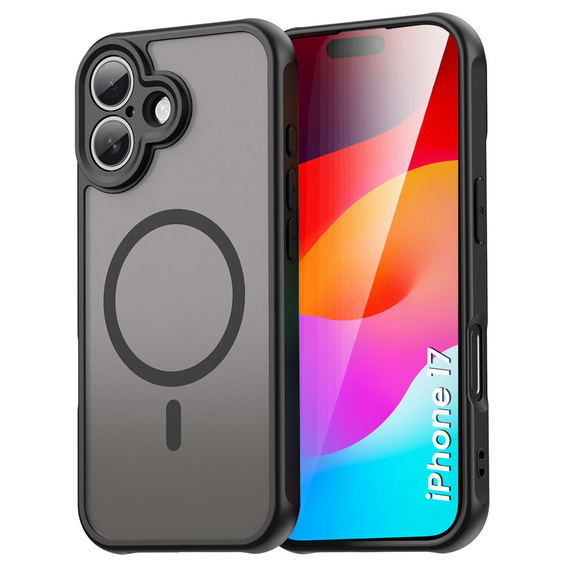 Чохол для iPhone 17, для MagSafe, із захистом камери, тонований з чорною рамкою