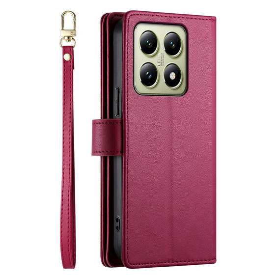 Чохол-книжка для Xiaomi 14T, Wallet Zipper Pocket, червоний