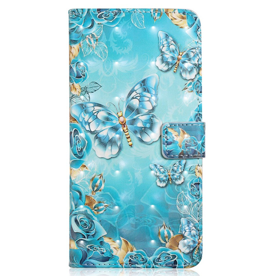 Откидной чехол для Samsung Galaxy A05s, Wallet, Blue Gold Butterflies, синий