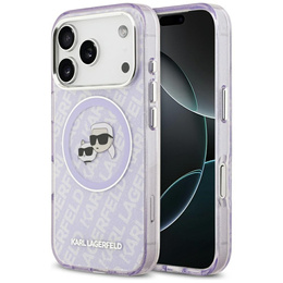 Чехол Karl Lagerfeld IML Glitter Karl & Choupette Heads Logo MagSafe для iPhone 17 Pro