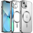 Чохол для iPhone 13, Electro MagSafe, сріблястий + Скло на екран