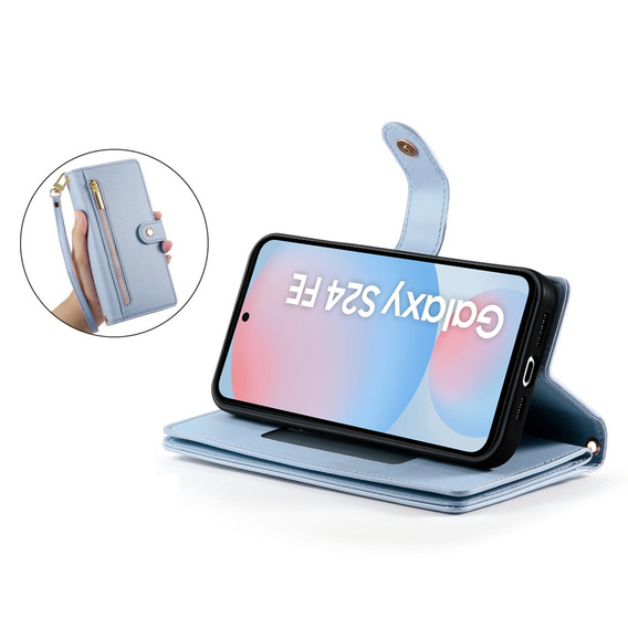 Чохол-книжка для Samsung Galaxy S24 FE, Wallet Zipper Pocket, м'яти