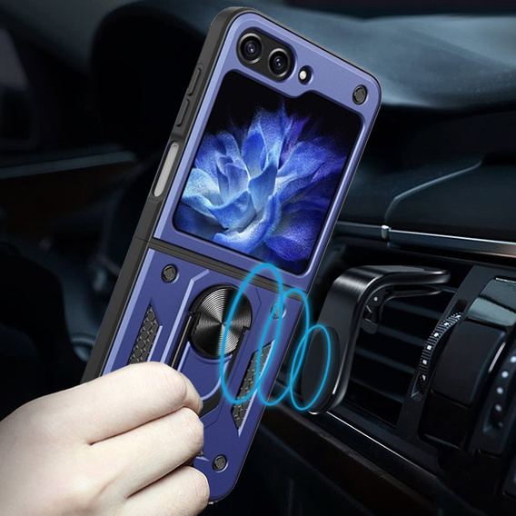 Бронированный Чехол до Samsung Galaxy Z Flip5 5G, Nox Case Ring, синий