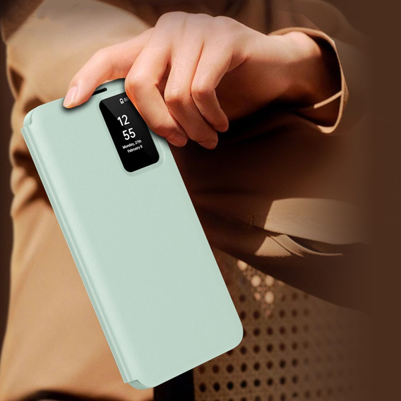 Флип-кейс для Samsung Galaxy S25, Smart View Wallet, зелёный