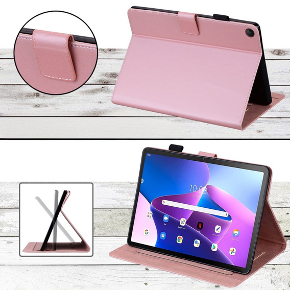 Чехол для Lenovo Tab M10 Plus 10.6 Gen 3, с клапаном, animal, розовый