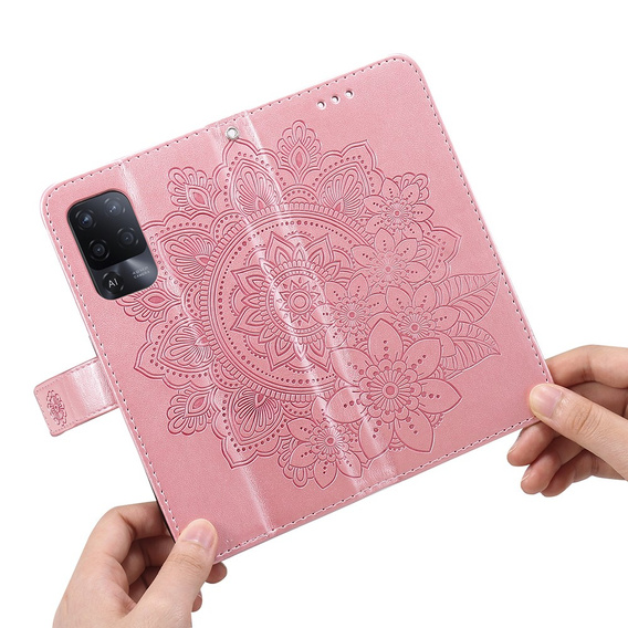 Откидной чехол для Oppo Reno5 Z / A94 / A95 5G, Mandala, розовый rose gold