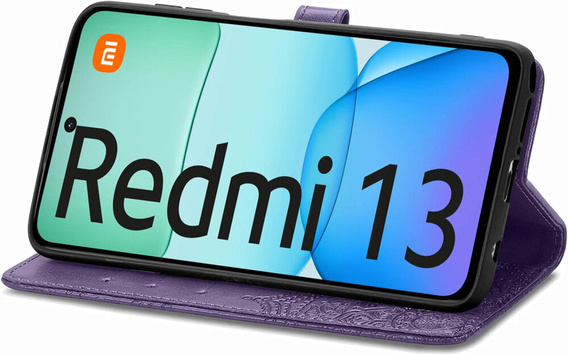 Откидной чехол для Xiaomi Redmi 13, Mandala, фиолетовый