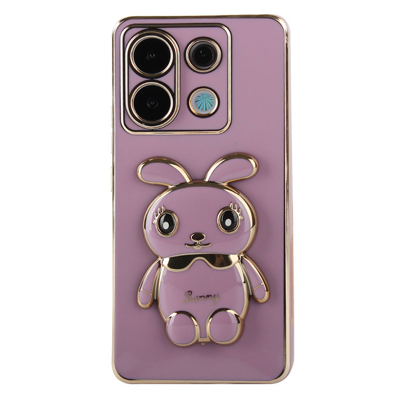 Чохол для Xiaomi Redmi Note 13 Pro 5G, Rabbit, фіолетовий + загартоване скло 9H