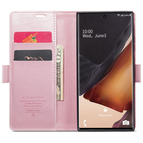 Флип-кейс CASEME для Samsung Galaxy Note 20 Ultra, Waxy Textured, розовый