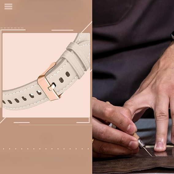 Кожаный ремешок для Samsung Galaxy Watch 42mm - Beige