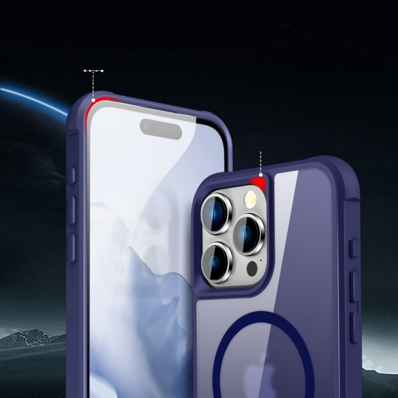 Магнитный чехол Magsafe для iPhone 15 Pro, синий