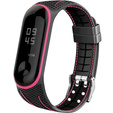 Силиконовый ремешок для Xiaomi Mi Band 5/6/7/7 NFC, Black/Pink