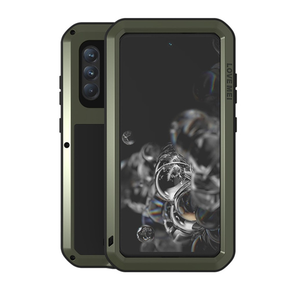 Чехол Love Mei до Samsung Galaxy S21 FE, armored with glass, зелёный