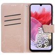 Чохол-книжка для Samsung Galaxy M34 5G, Butterfly, рожевий rose gold