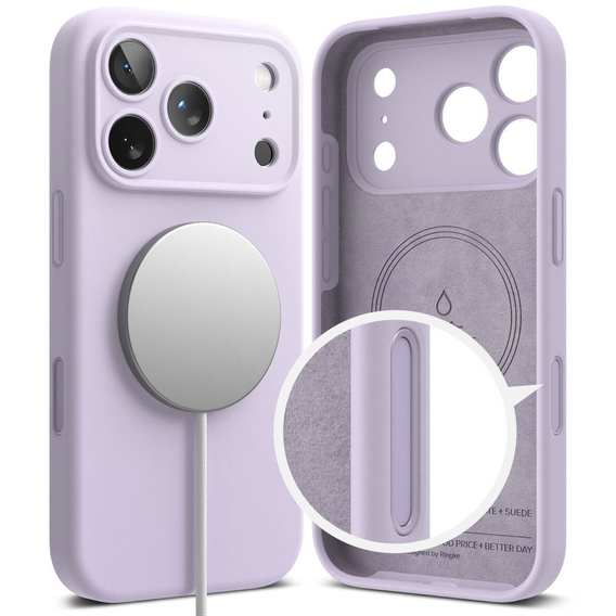 Чехол Ringke для iPhone 17 Pro Max, силиконовый магнитный MagSafe, светло-фиолетовый