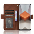 Откидной чехол для Xiaomi Redmi Note 13 Pro+, Card Slot, коричневый