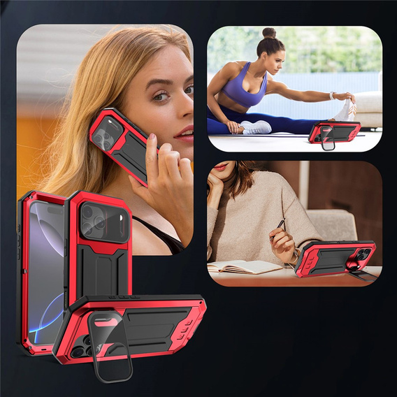 Бронированный чехол R-JUST с защитой экрана и подставкой для iPhone 17 Pro Max