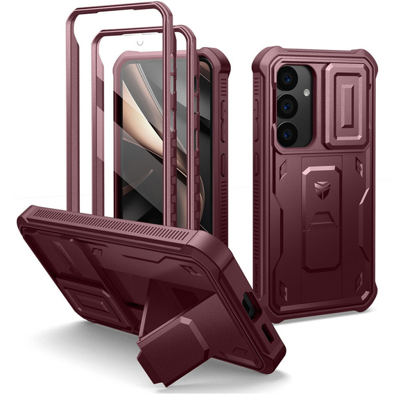 Броньований чохол для Samsung Galaxy S25, Dexnor Full Body (Two Frames), червоний