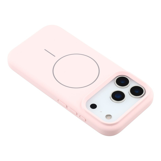 Силиконовый чехол для iPhone 17 Pro, для MagSafe, противоударный, розовый