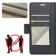 Чохол для Iphone 16E, ERBORD Glossy Litchi, гаманець з клапаном, чорний