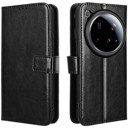Откидной чехол для Xiaomi 15 Ultra, Crazy Horse Wallet, чёрный