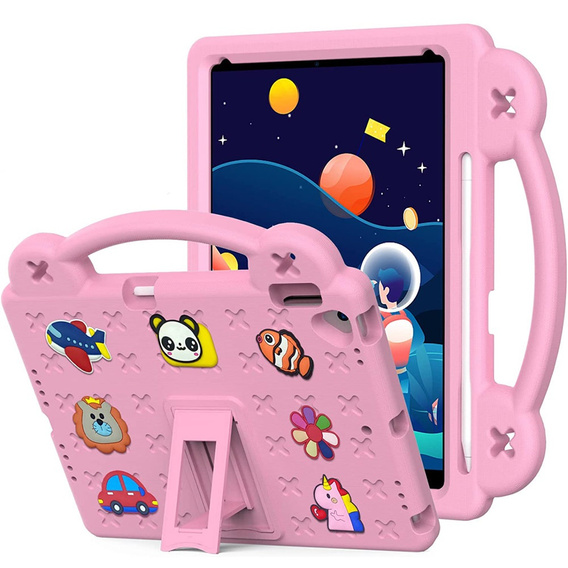 Дитячий чохол для планшета iPad 10.2" 2021/2020/2019 (9/8/7 gen.) / Air 10.5" 2019 (3 gen.), Cute Patterns, з підставкою, рожевий