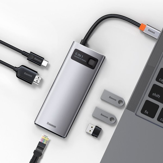 Док-станція USB-C 6-в-1 Metal Gleam Series для пристроїв з USB-C