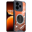 Чохол для Realme GT 7 Pro, з магнітною пластиною, прозорий / чорний