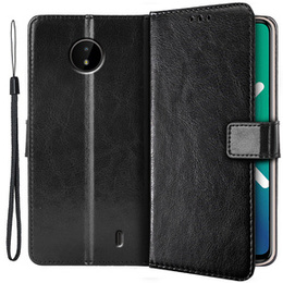 Футляр з клапаном для Nokia C10 / C20, Crazy Horse Wallet, чорний
